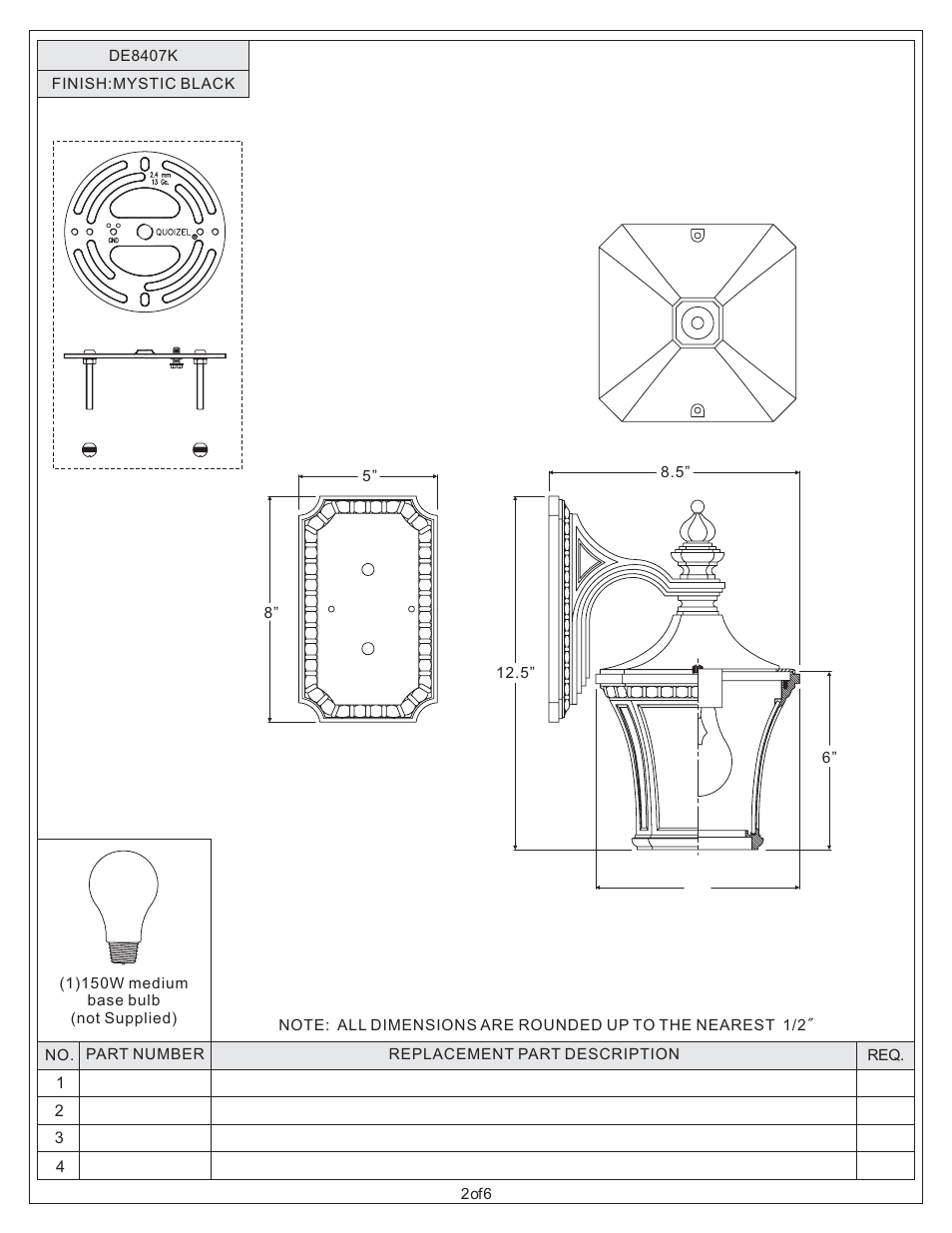 Quoizel DE8407K Devon User Manual | Page 2 / 6