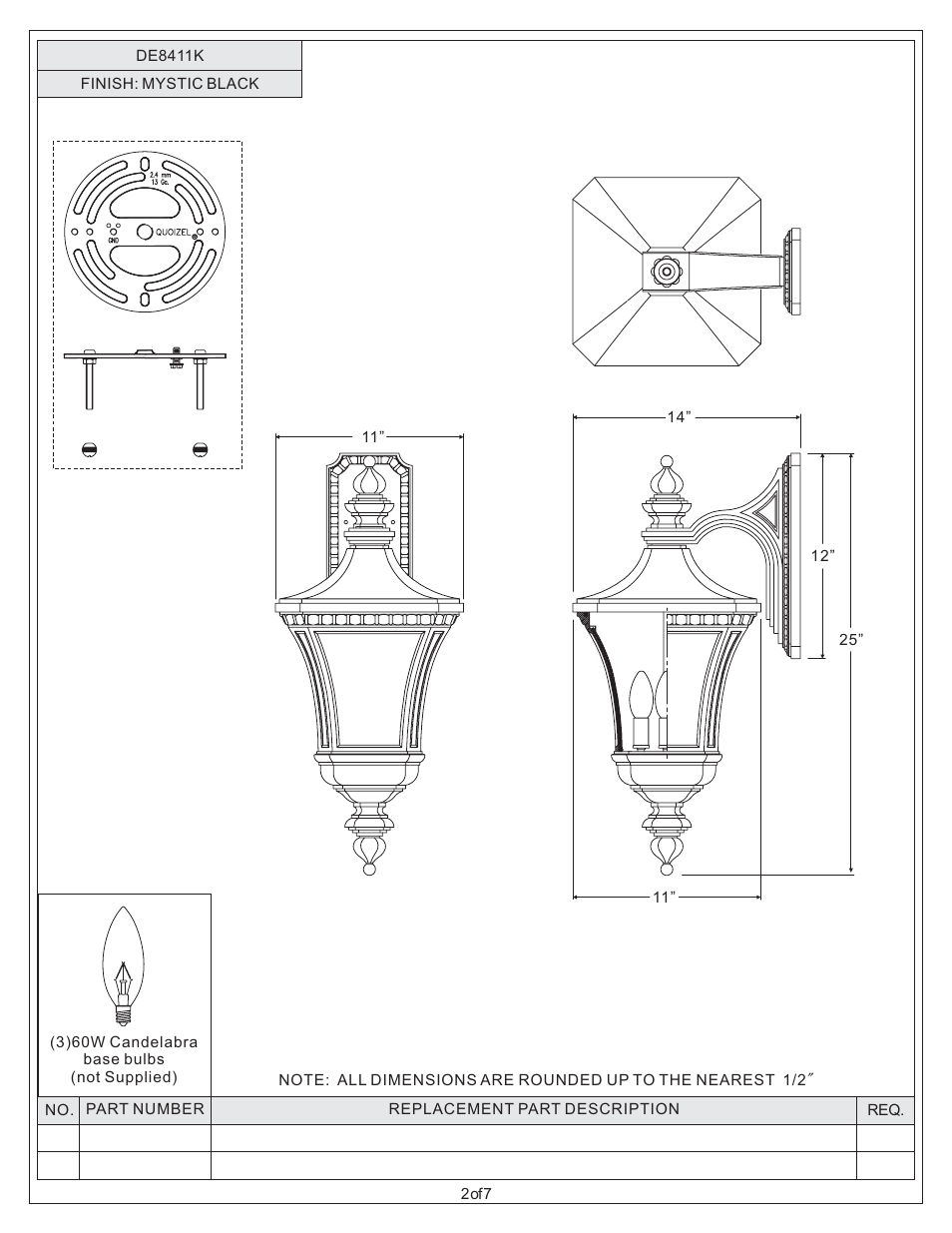 Quoizel DE8411K Devon User Manual | Page 2 / 7