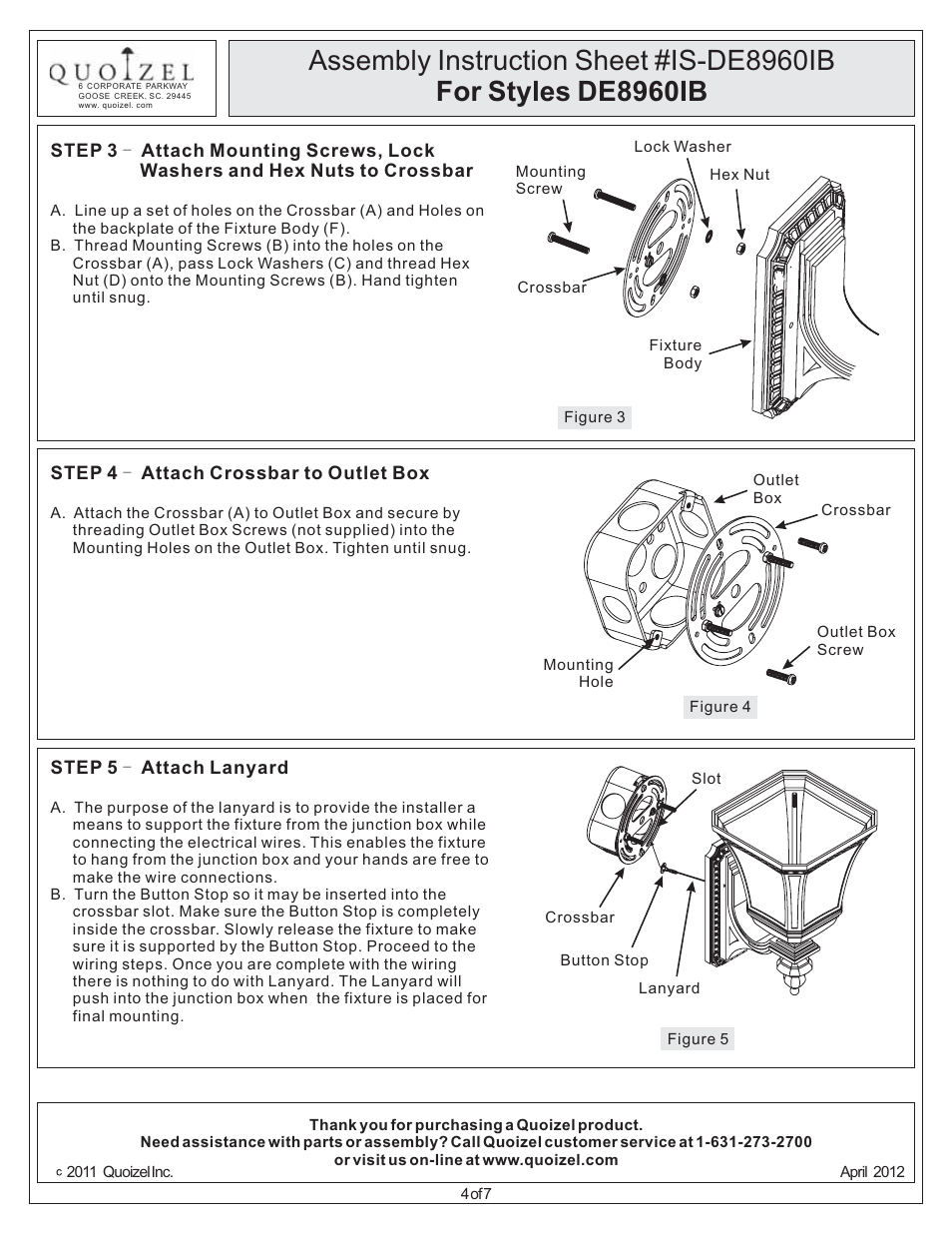 Quoizel DE8960IB Devon User Manual | Page 4 / 7
