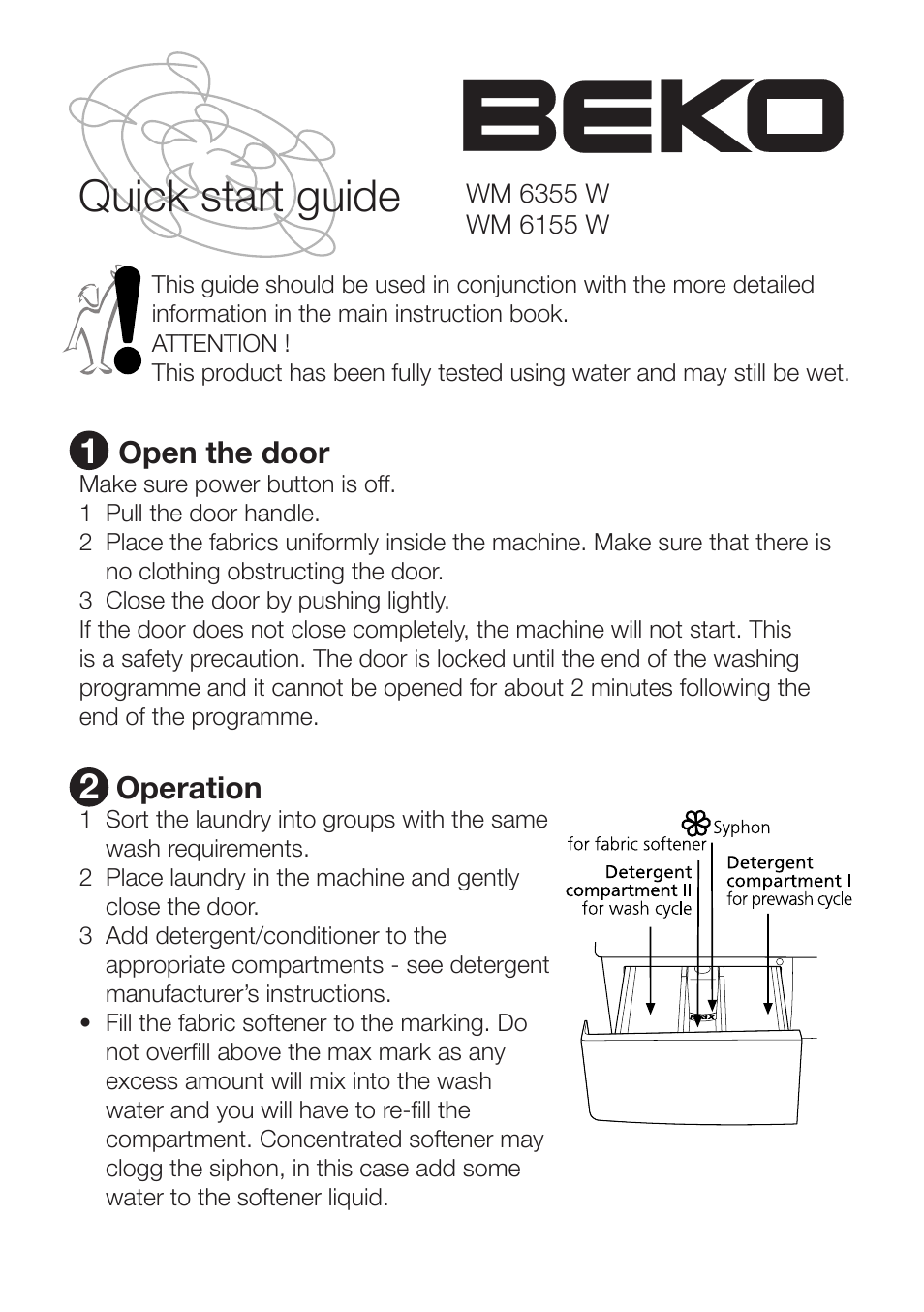 Beko WM 6155 W User Manual | 4 pages