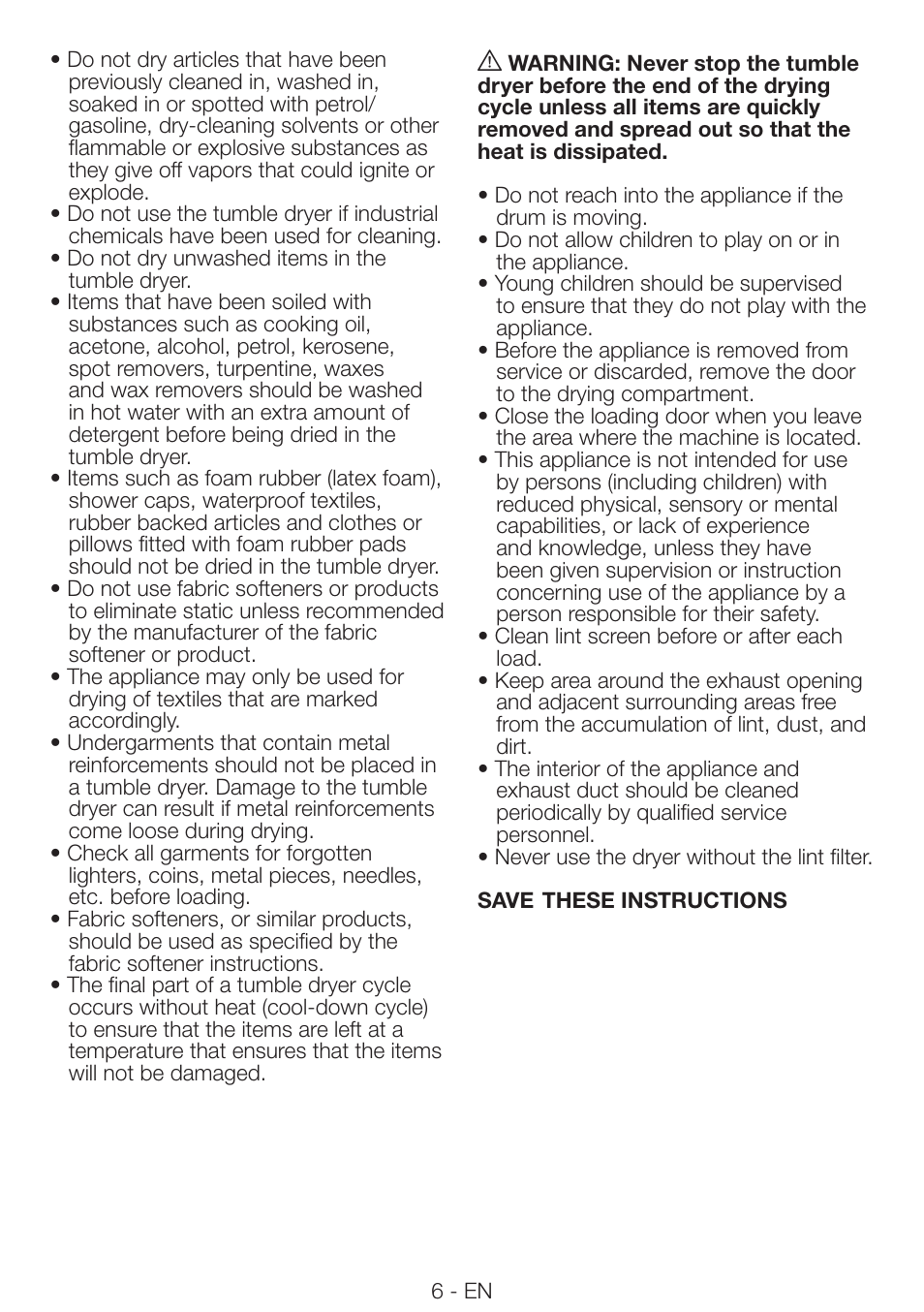 Beko DRVS 62 S User Manual | Page 6 / 28