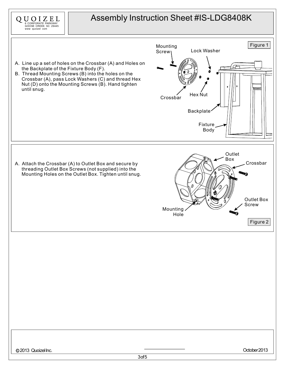 Quoizel LDG8408K Lodge User Manual | Page 3 / 5