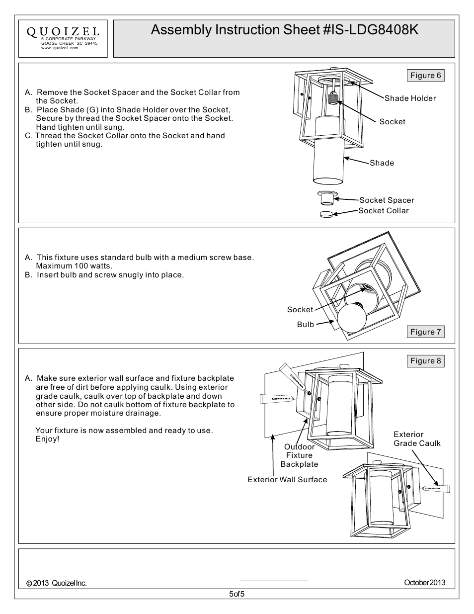 Quoizel LDG8408K Lodge User Manual | Page 5 / 5