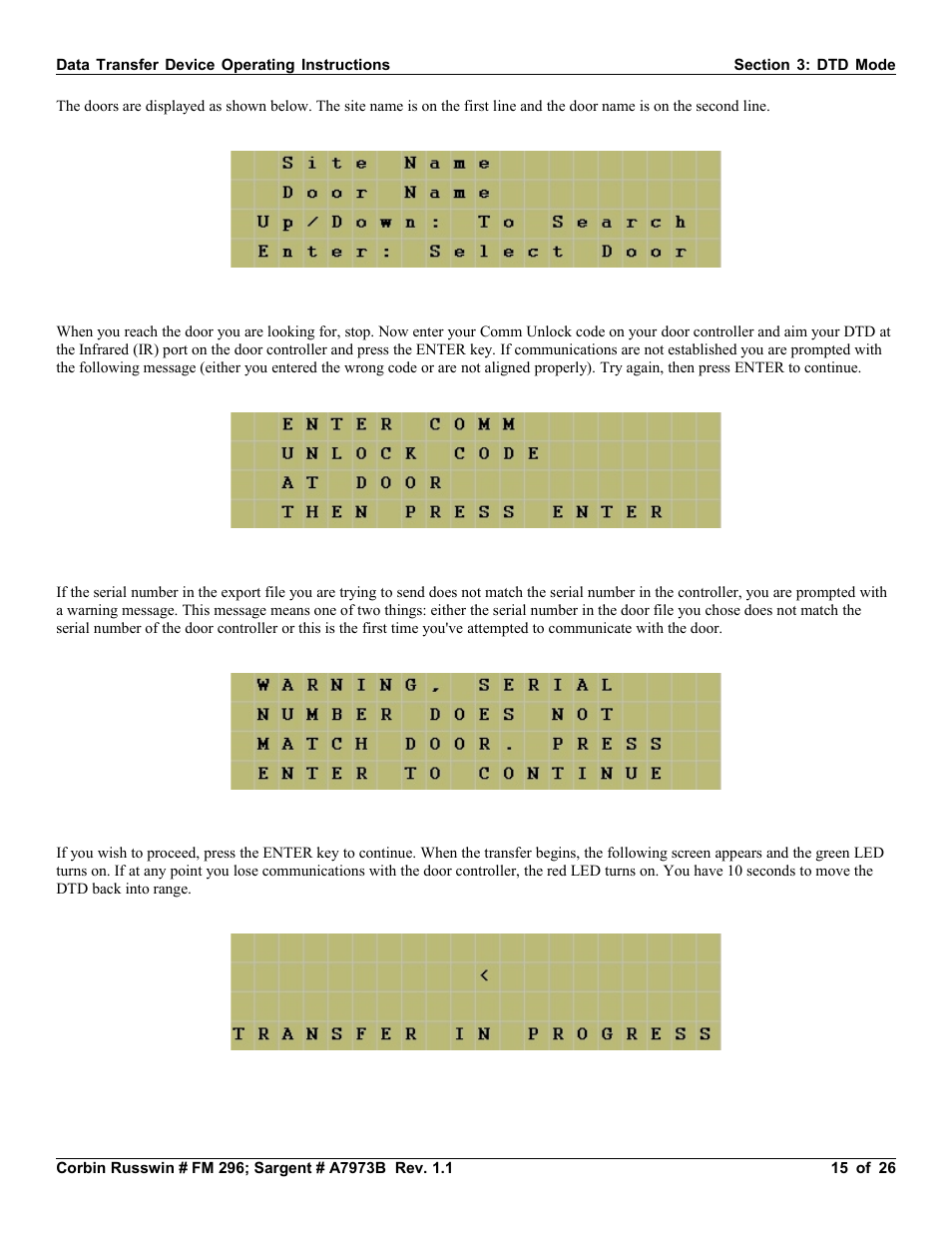 SARGENT Profile Series v.G1.5 Exit Devices User Manual | Page 15 / 26