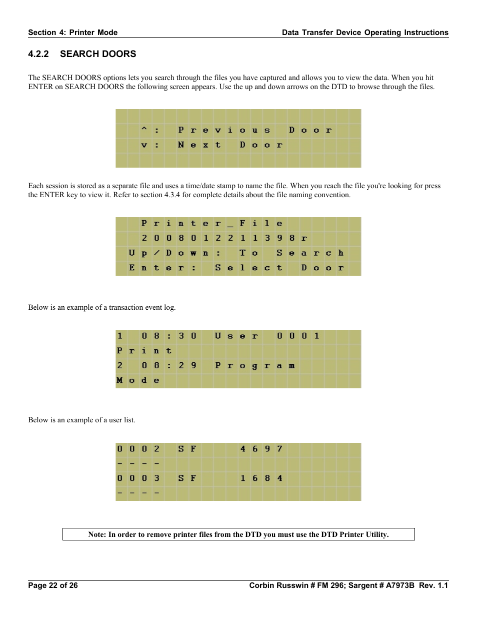 2 search doors | SARGENT Profile Series v.G1.5 Exit Devices User Manual | Page 22 / 26