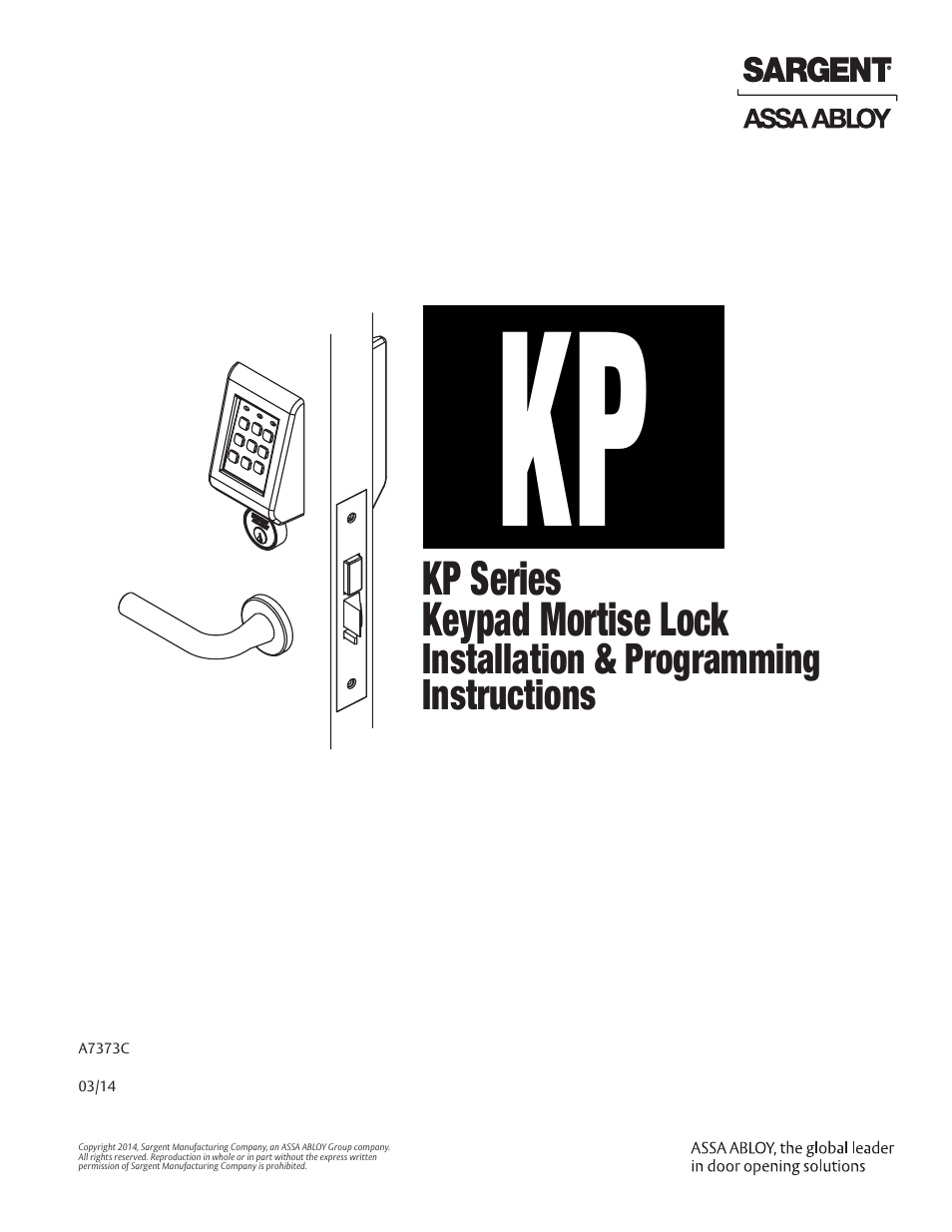 SARGENT Keypad Exit Devices User Manual | 23 pages