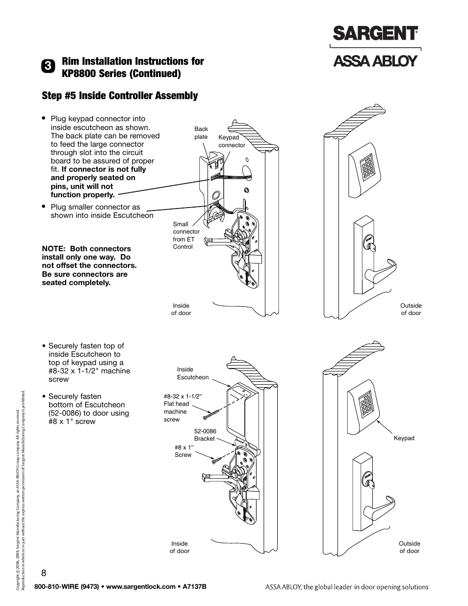 SARGENT Keypad Exit Devices User Manual | Page 10 / 26
