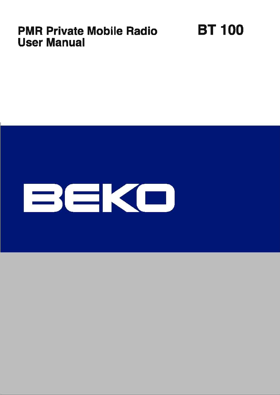 Beko BT-100 User Manual | 13 pages