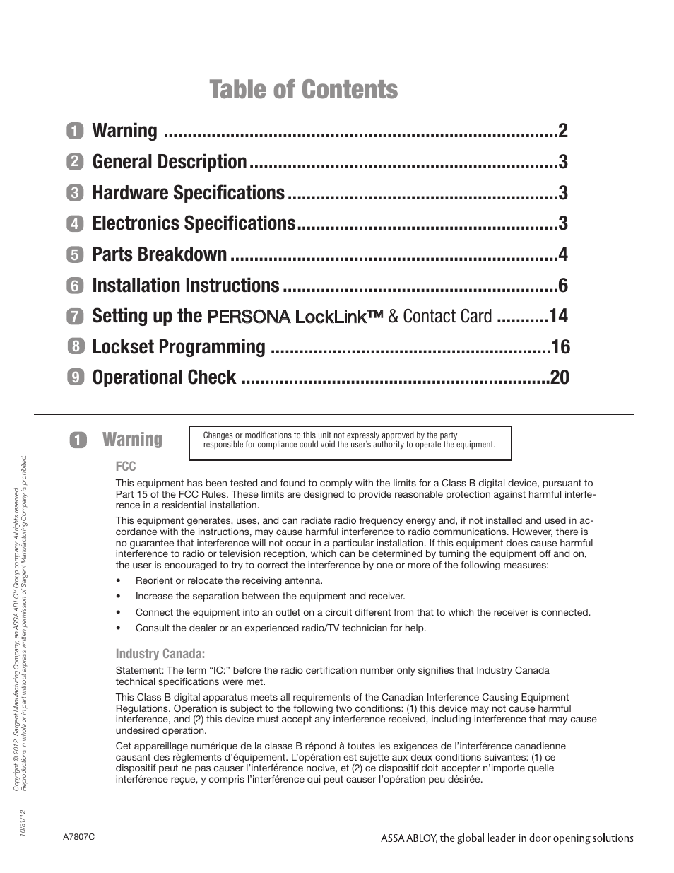 SARGENT Passport 1000 PG Mortise Locks User Manual | Page 2 / 22