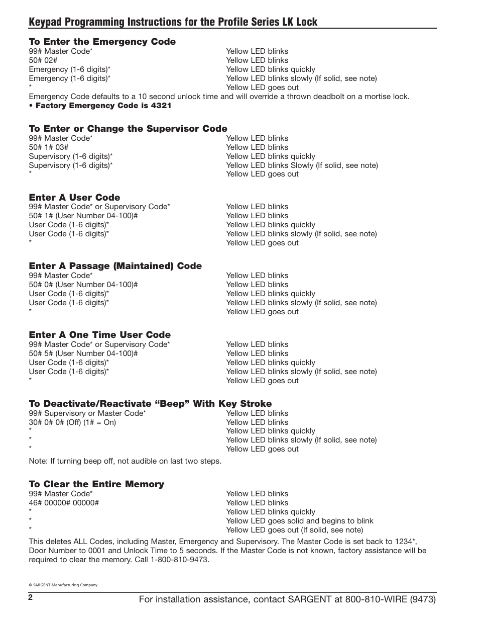 SARGENT Profile Series v.G1.5 Exit Devices User Manual | Page 4 / 12