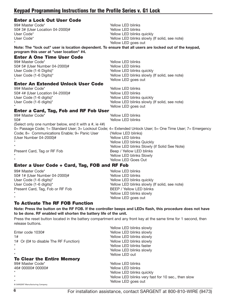 SARGENT Profile Series v.G1.5 Exit Devices User Manual | Page 8 / 12