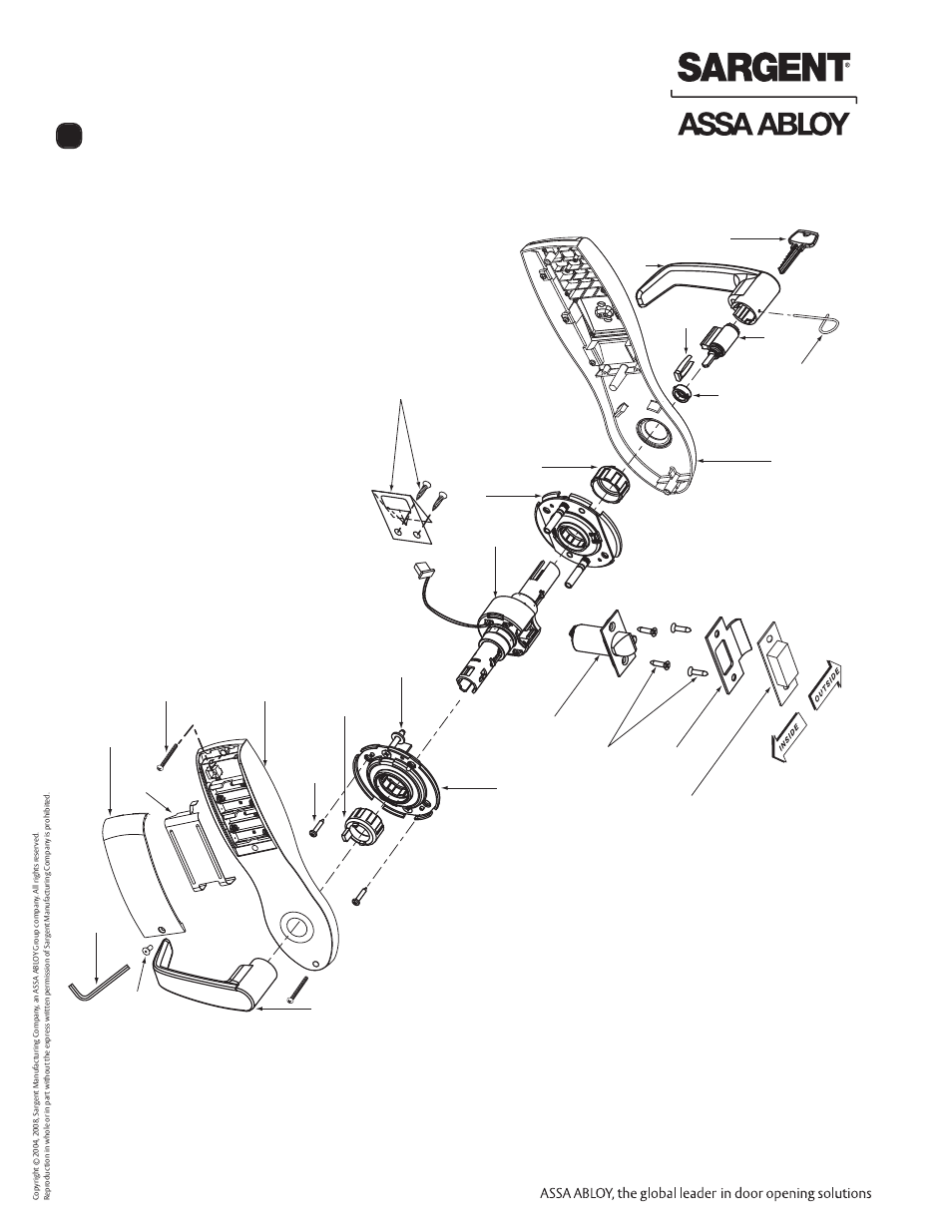 Profile series v.g1 cylindrical lock, Parts breakdown | SARGENT Profile Series v.G1.5 Cylindrical Locks User Manual | Page 4 / 12