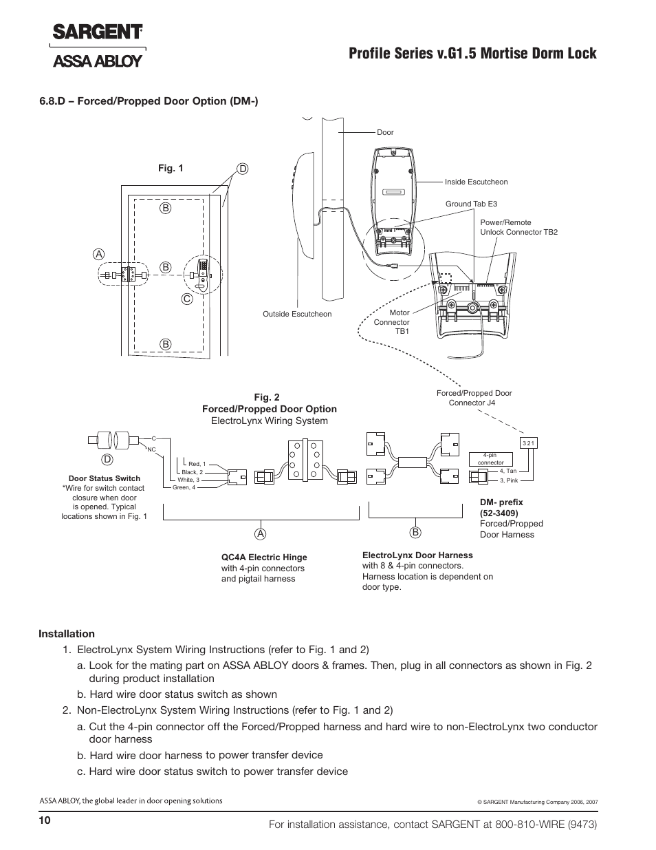 Profile series v.g1.5 mortise dorm lock | SARGENT Profile Series v.G1.5 Mortise Locks User Manual | Page 12 / 20