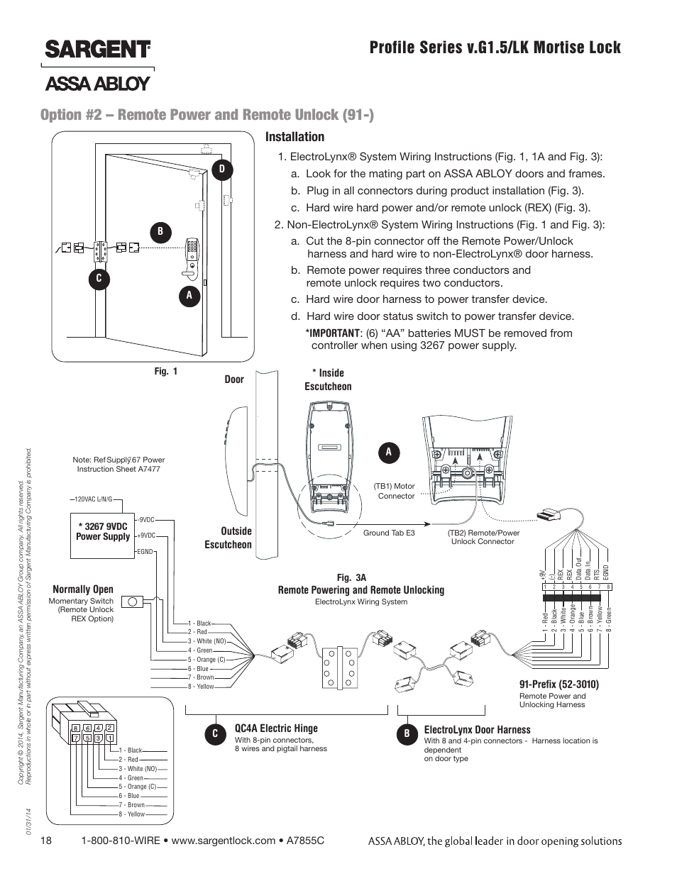 Installation | SARGENT Profile Series v.G1.5 Mortise Locks User Manual | Page 18 / 22
