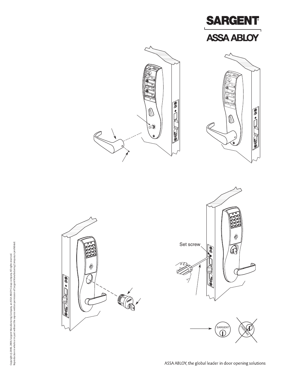 Profile series v.g1 mortise lock, Step #8 – installation of cylinder, Fig. 1 fig. 2 | Fig. 1 fig. 3 fig. 2 | SARGENT Profile Series v.G1.5 Mortise Locks User Manual | Page 10 / 12