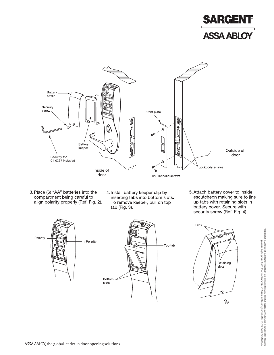 Profile series v.g1 mortise lock, Fig. 1 fig. 3 fig. 2 fig. 4 | SARGENT Profile Series v.G1.5 Mortise Locks User Manual | Page 11 / 12