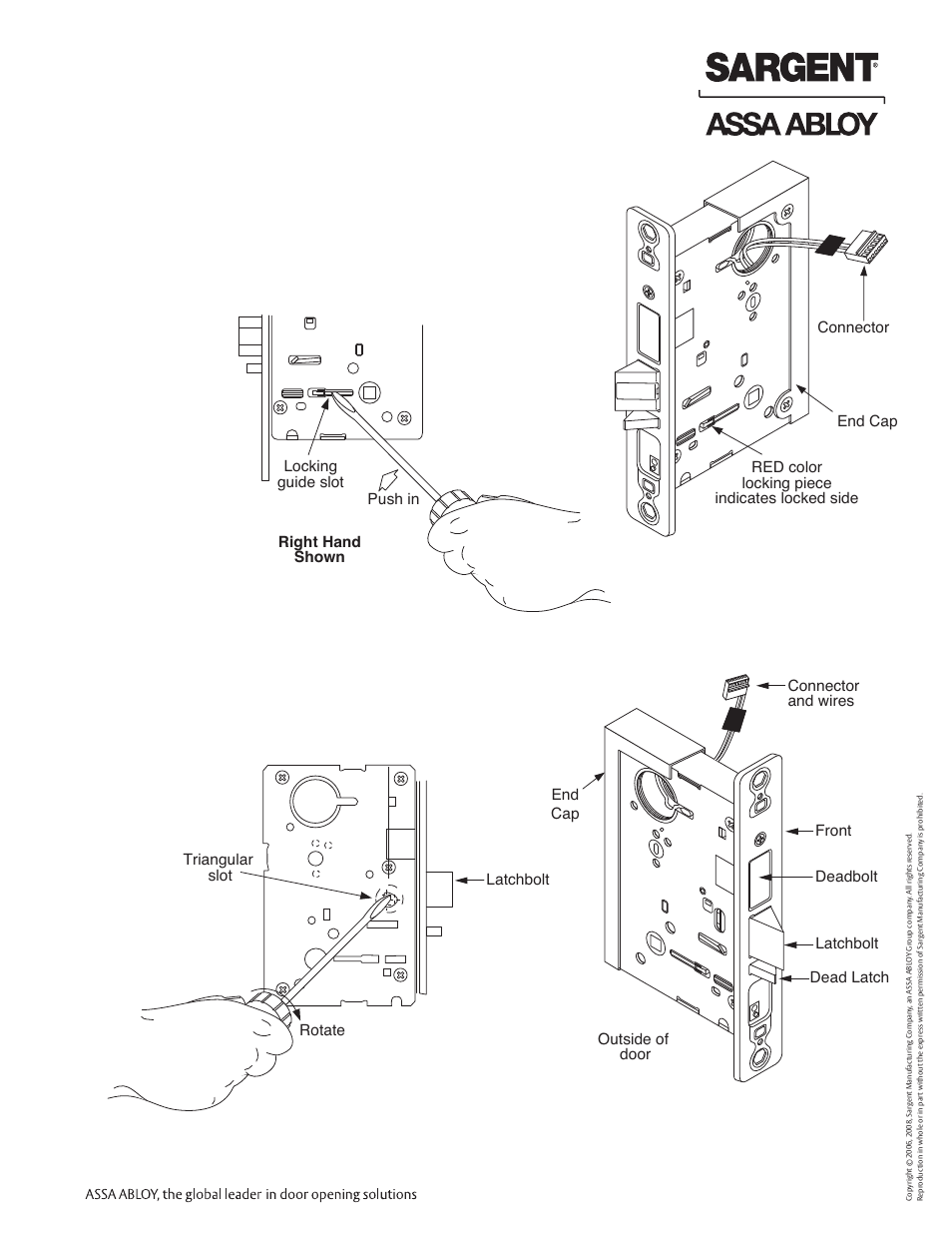 Profile series v.g1 mortise lock, Step #2 – how to reverse lock hand | SARGENT Profile Series v.G1.5 Mortise Locks User Manual | Page 7 / 12