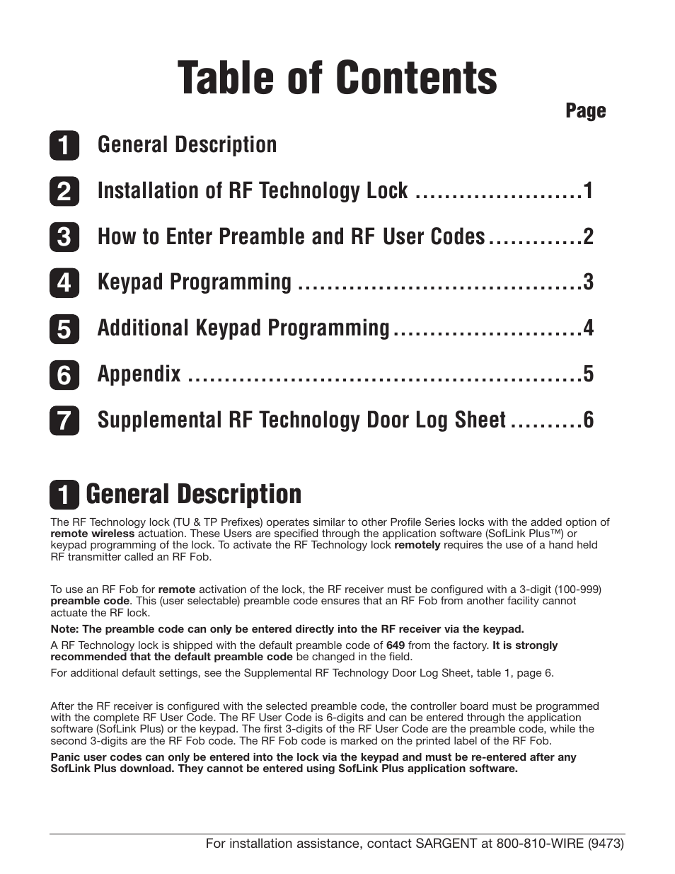 SARGENT Profile Series Cylindrical Locks User Manual | Page 2 / 8