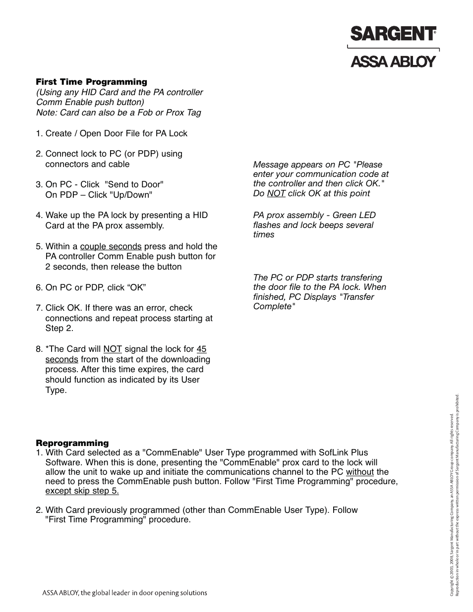 Profile series exit device | SARGENT Profile Series Exit Devices User Manual | Page 23 / 28