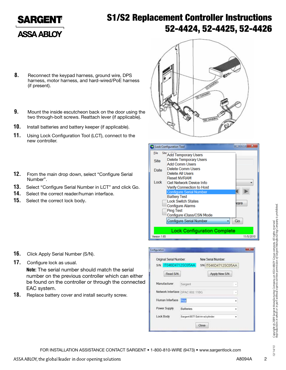 SARGENT Profile Series v.S1 PoE Cylindrical Lock User Manual | Page 2 / 2