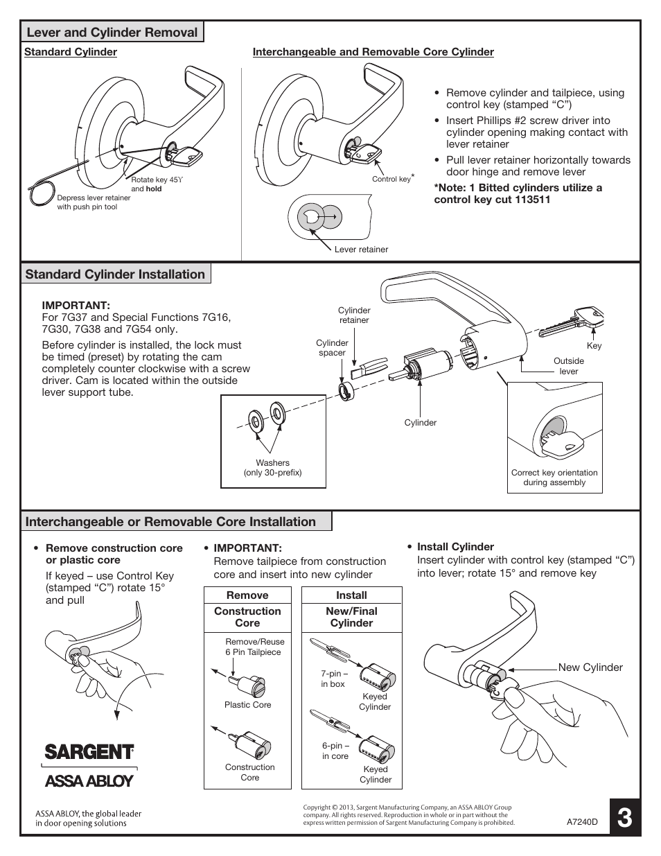 SARGENT 7 Line User Manual | Page 3 / 4