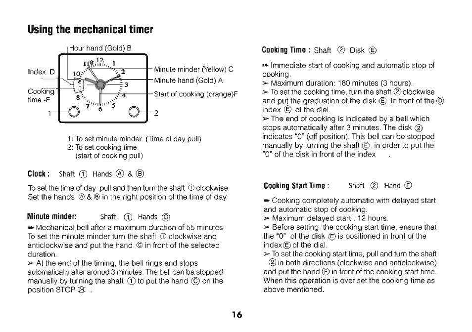 Using the mechanical timer | Beko 4710 TBA User Manual | Page 19 / 27