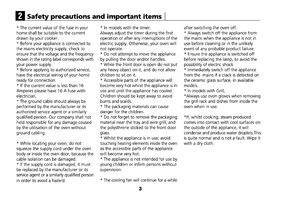 Safety precautions and important items | Beko 4710 TBA User Manual | Page 6 / 27