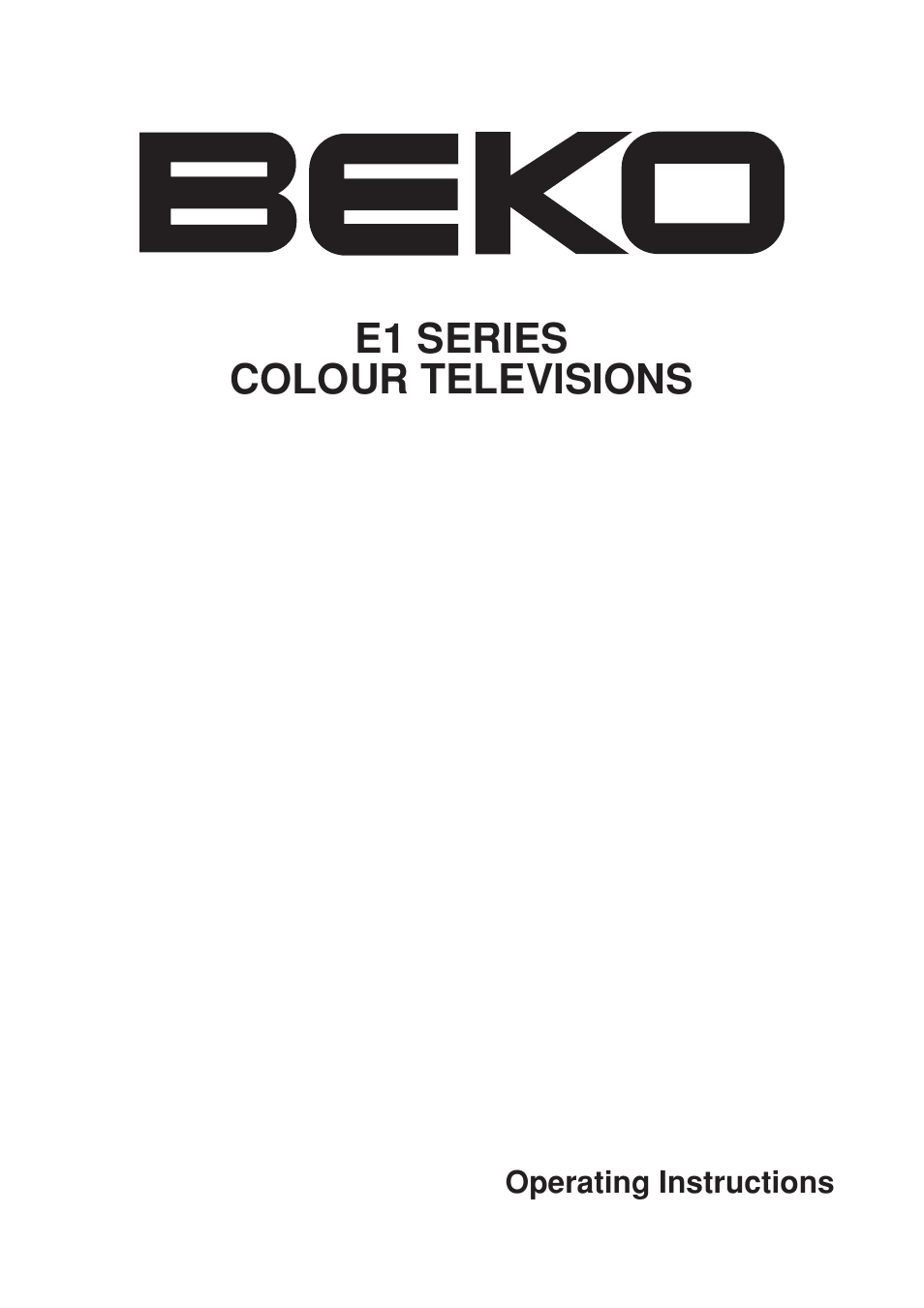 Beko E1 User Manual | 22 pages