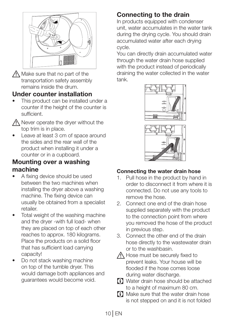 Beko DP 8045 CW User Manual | Page 10 / 36