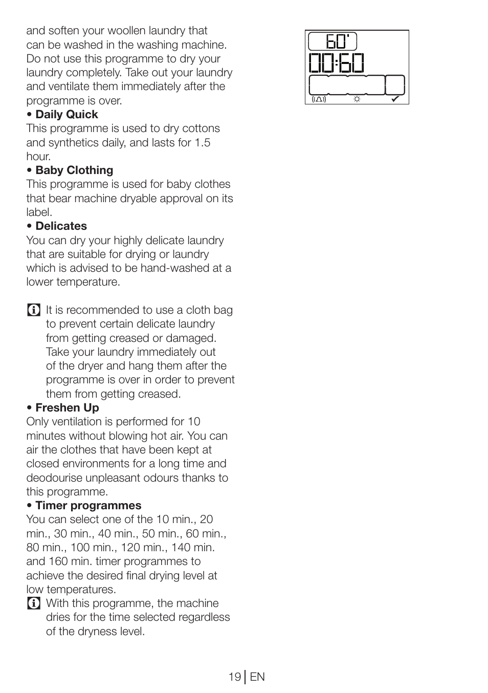 Beko DP 8045 CW User Manual | Page 19 / 36