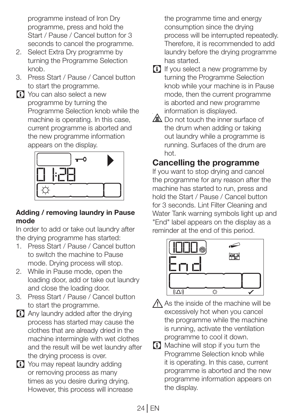 Beko DP 8045 CW User Manual | Page 24 / 36