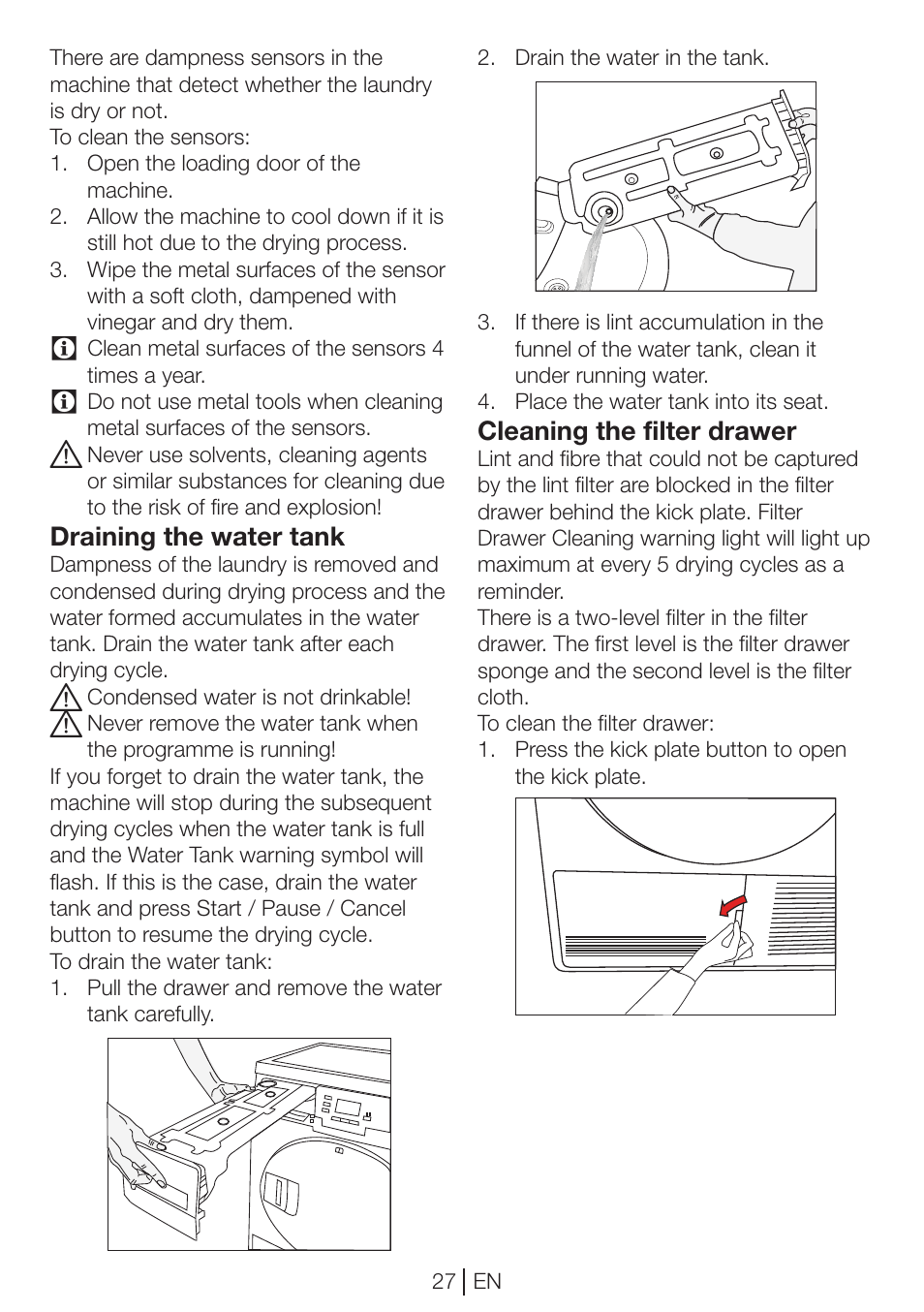 Beko DP 8045 CW User Manual | Page 27 / 36