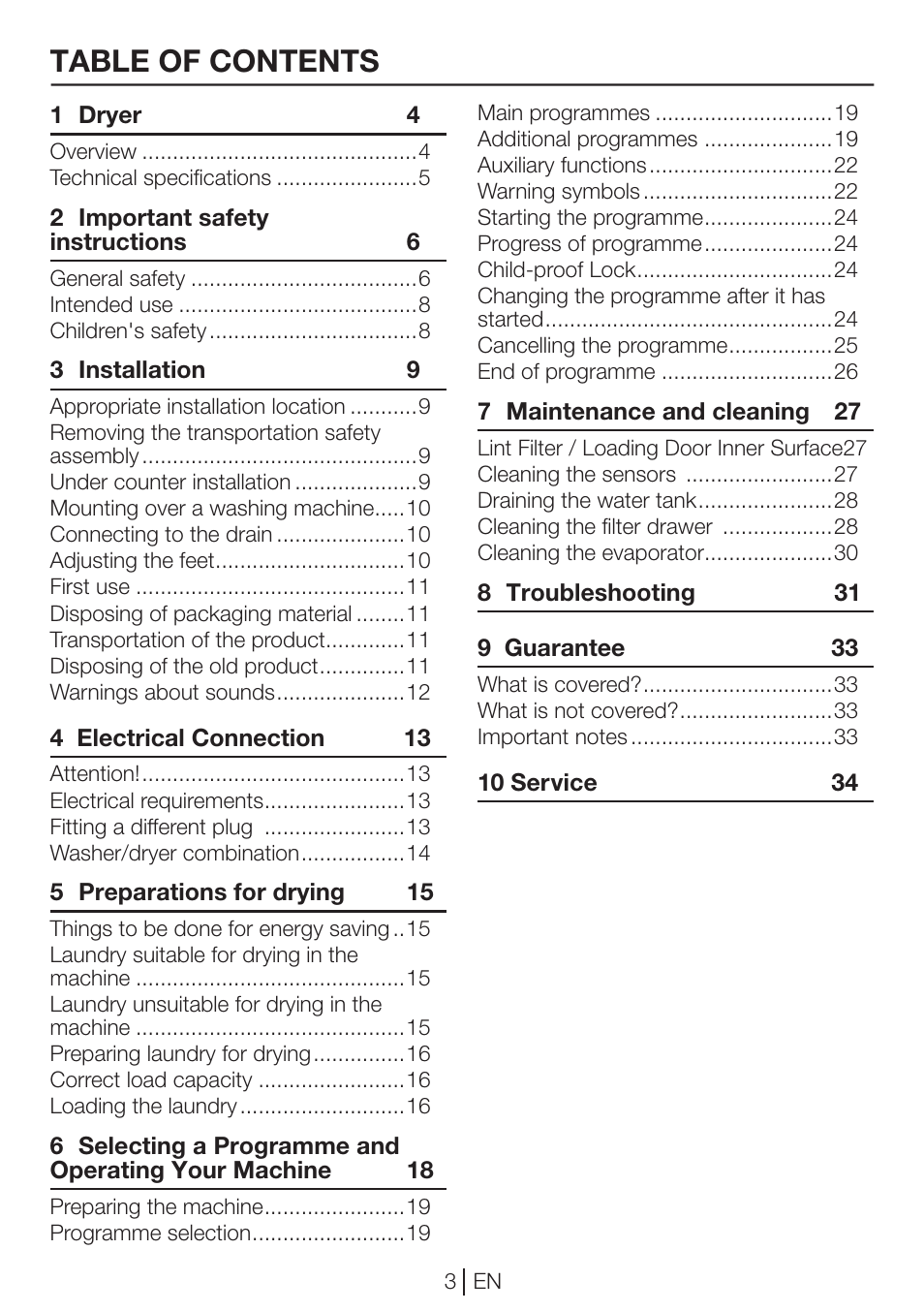 Beko DP 8045 CW User Manual | Page 3 / 36