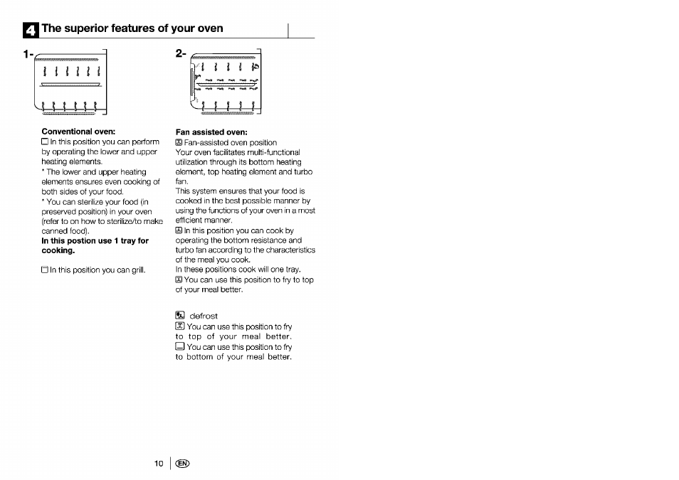 The superior features of your oven, 10 ds) | Beko 4401 User Manual | Page 11 / 24