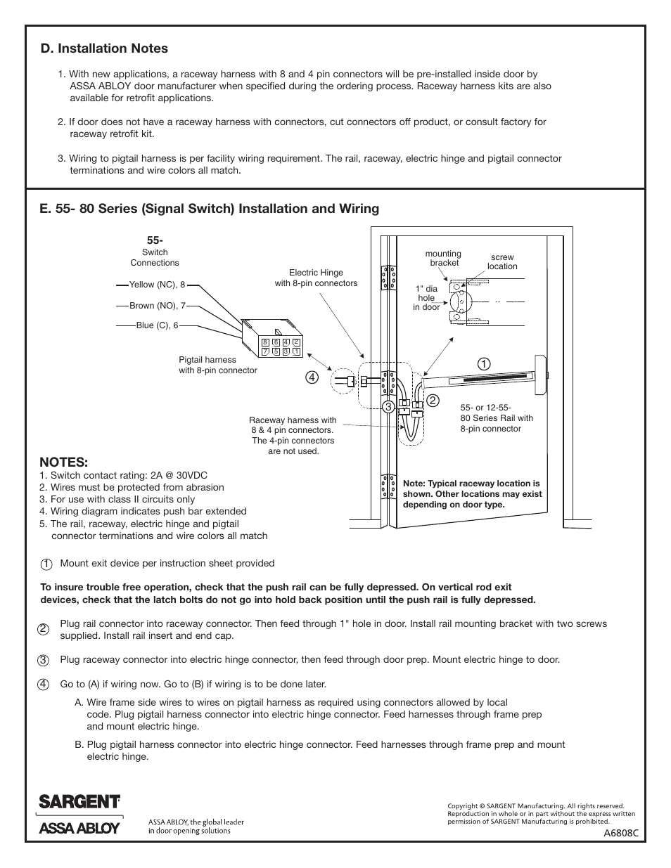 SARGENT 55 - Signal Switch (Request to EXIT) User Manual | Page 2 / 2