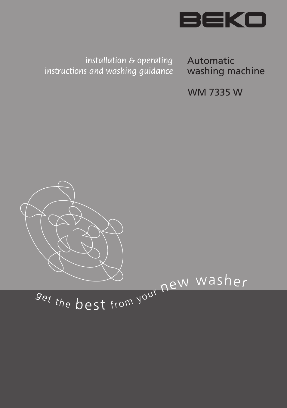 Beko AUTOMATIC WASHING MACHINE WM 7335 W User Manual | 36 pages