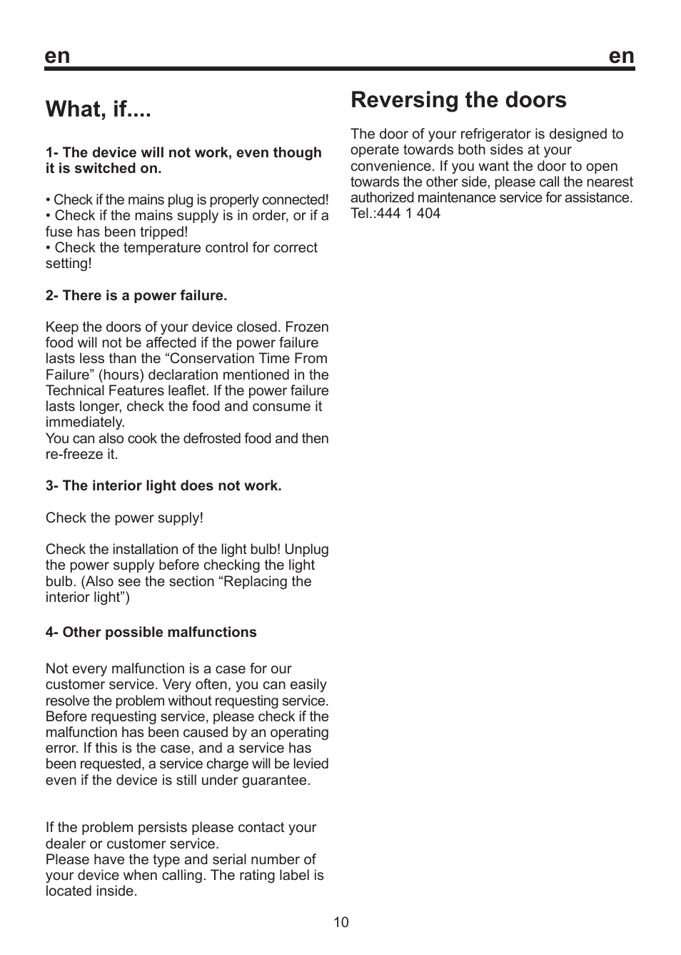 En what, if, Reversing the doors | Beko D1 8450 SM User Manual | Page 14 / 14