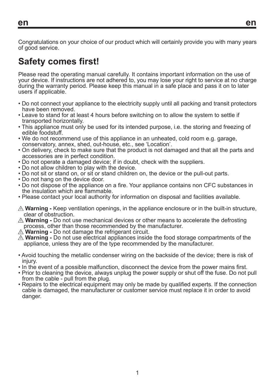 Safety comes first | Beko D1 8450 SM User Manual | Page 5 / 14