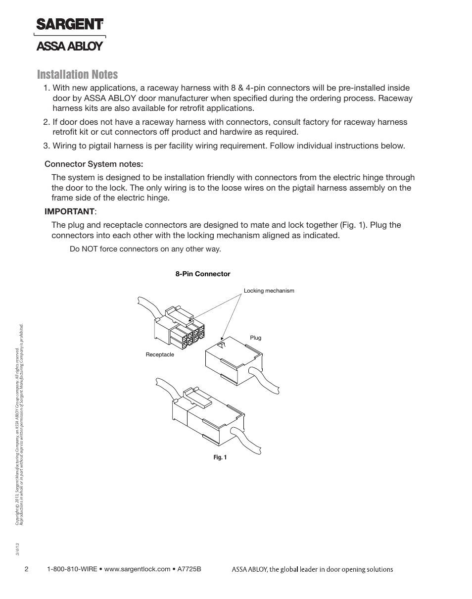 SARGENT 776 Controls User Manual | Page 2 / 4