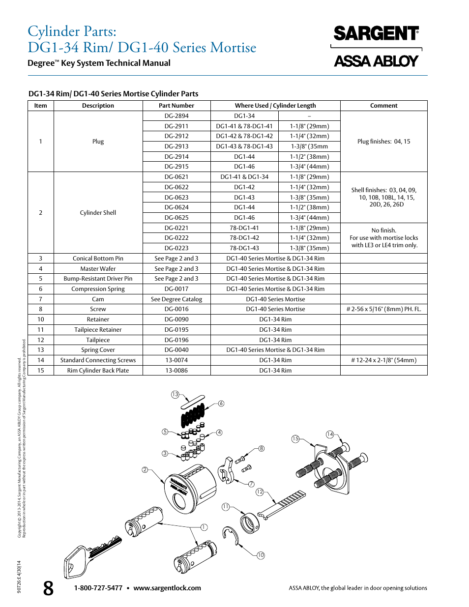 Degree, Key system technical manual | SARGENT Degree Key System User Manual | Page 10 / 20