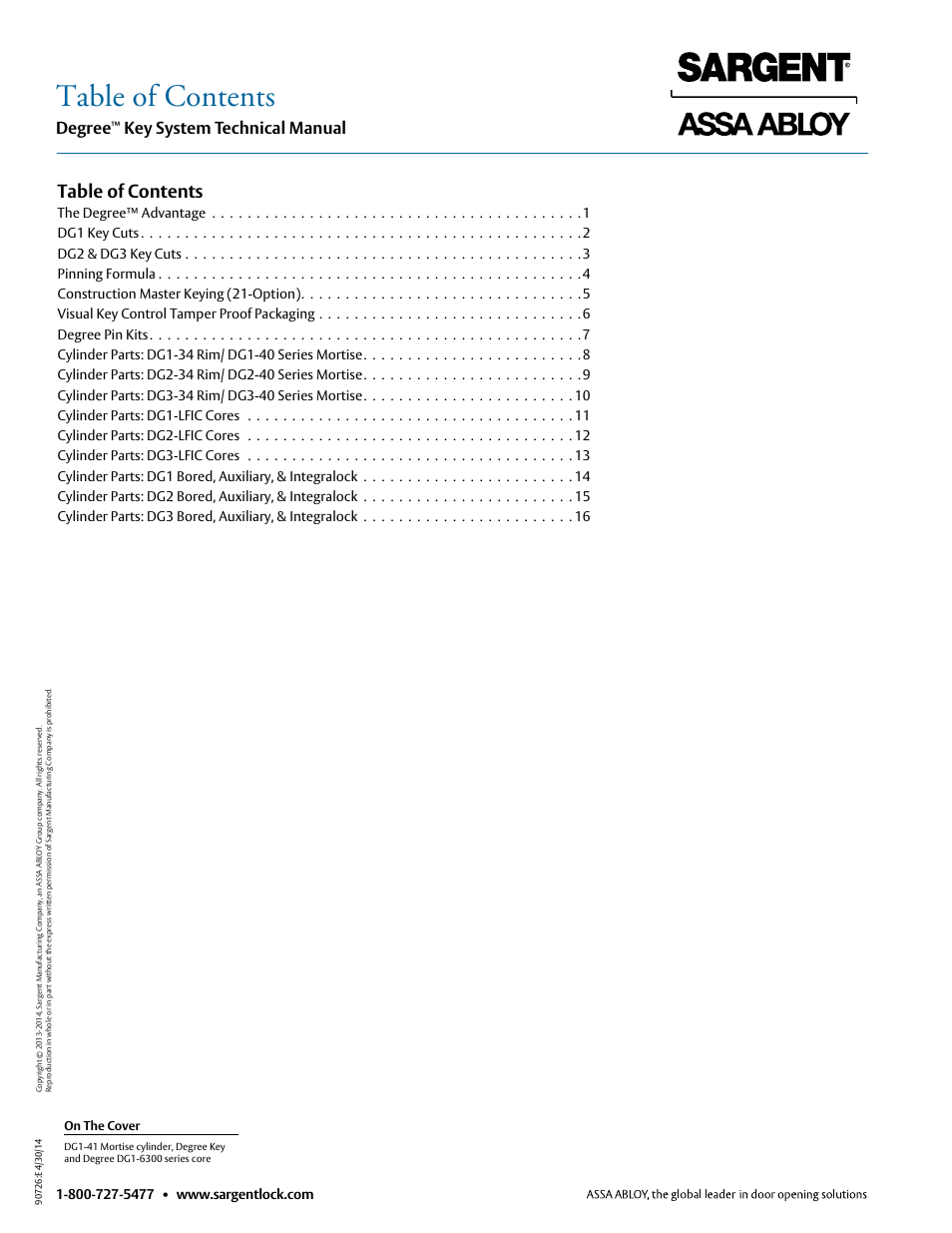 SARGENT Degree Key System User Manual | Page 2 / 20