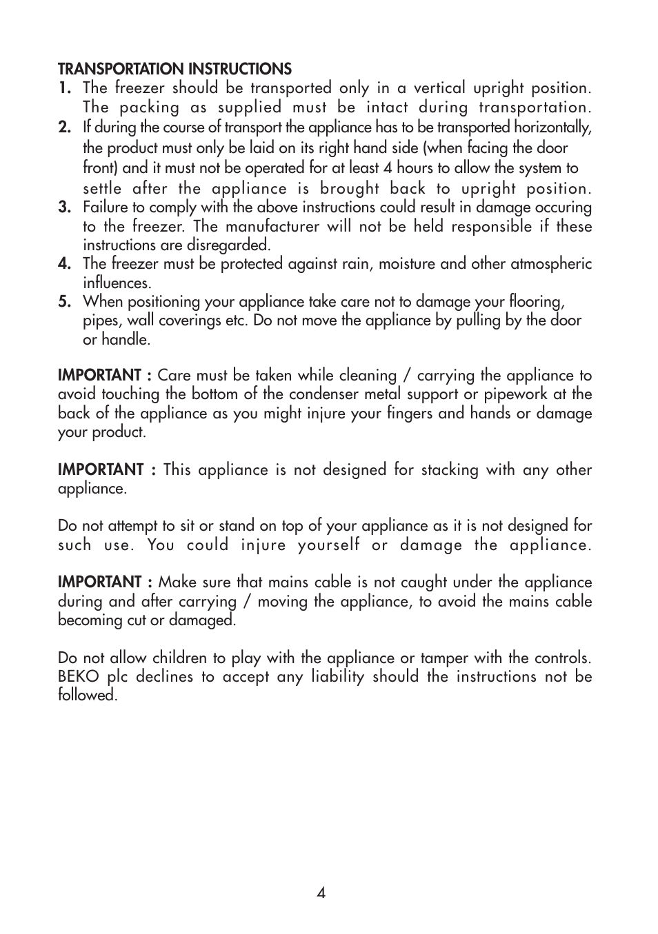 Beko TZDA 504 F User Manual | Page 5 / 16