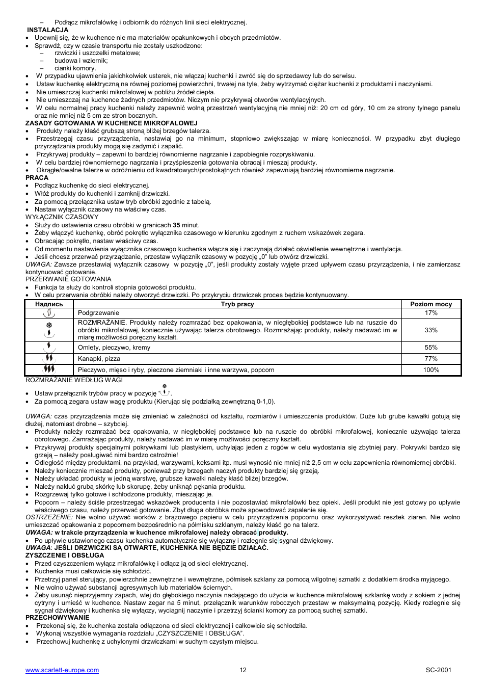 Scarlett SC-2001 User Manual | Page 12 / 32