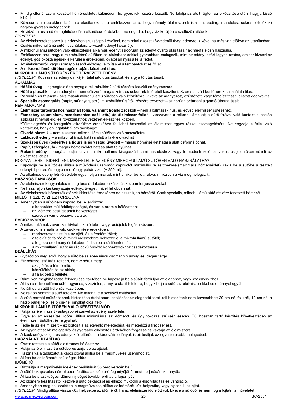 Scarlett SC-2001 User Manual | Page 25 / 32
