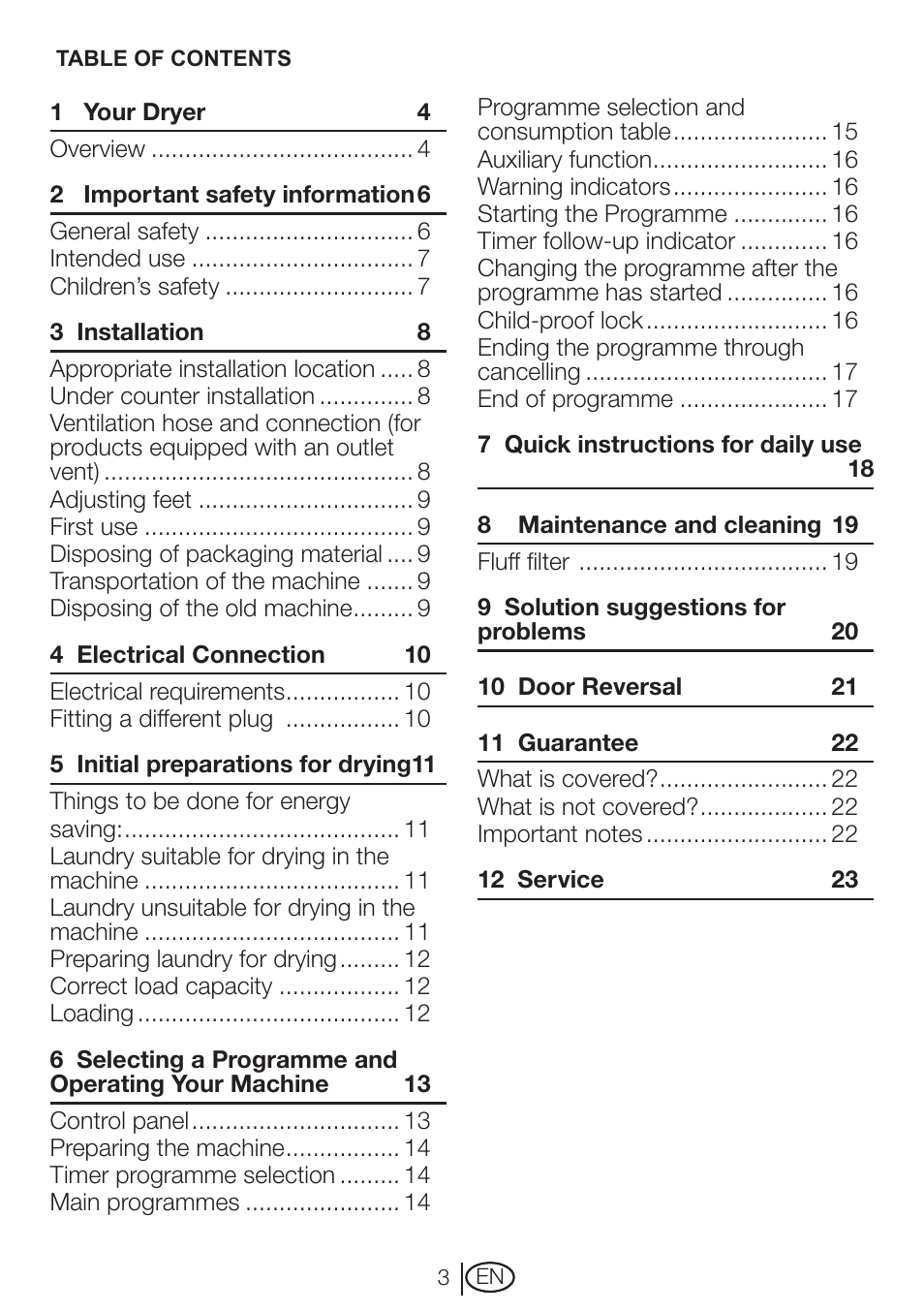 Beko DVTC 60 W User Manual | Page 3 / 28