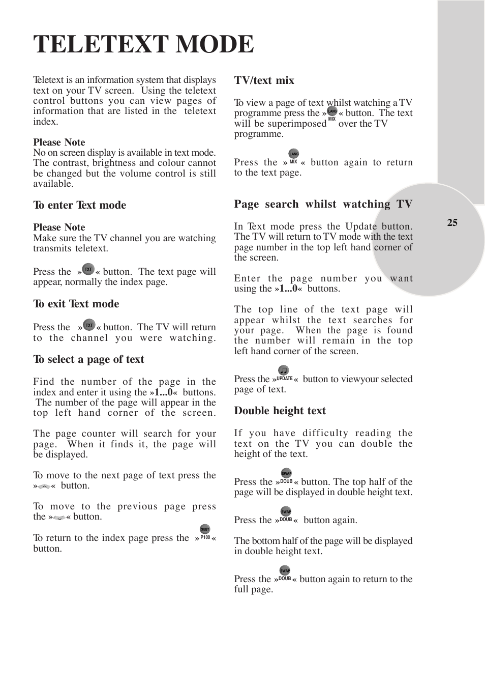 Teletext mode | Beko IDTV 28C769IDS User Manual | Page 26 / 37