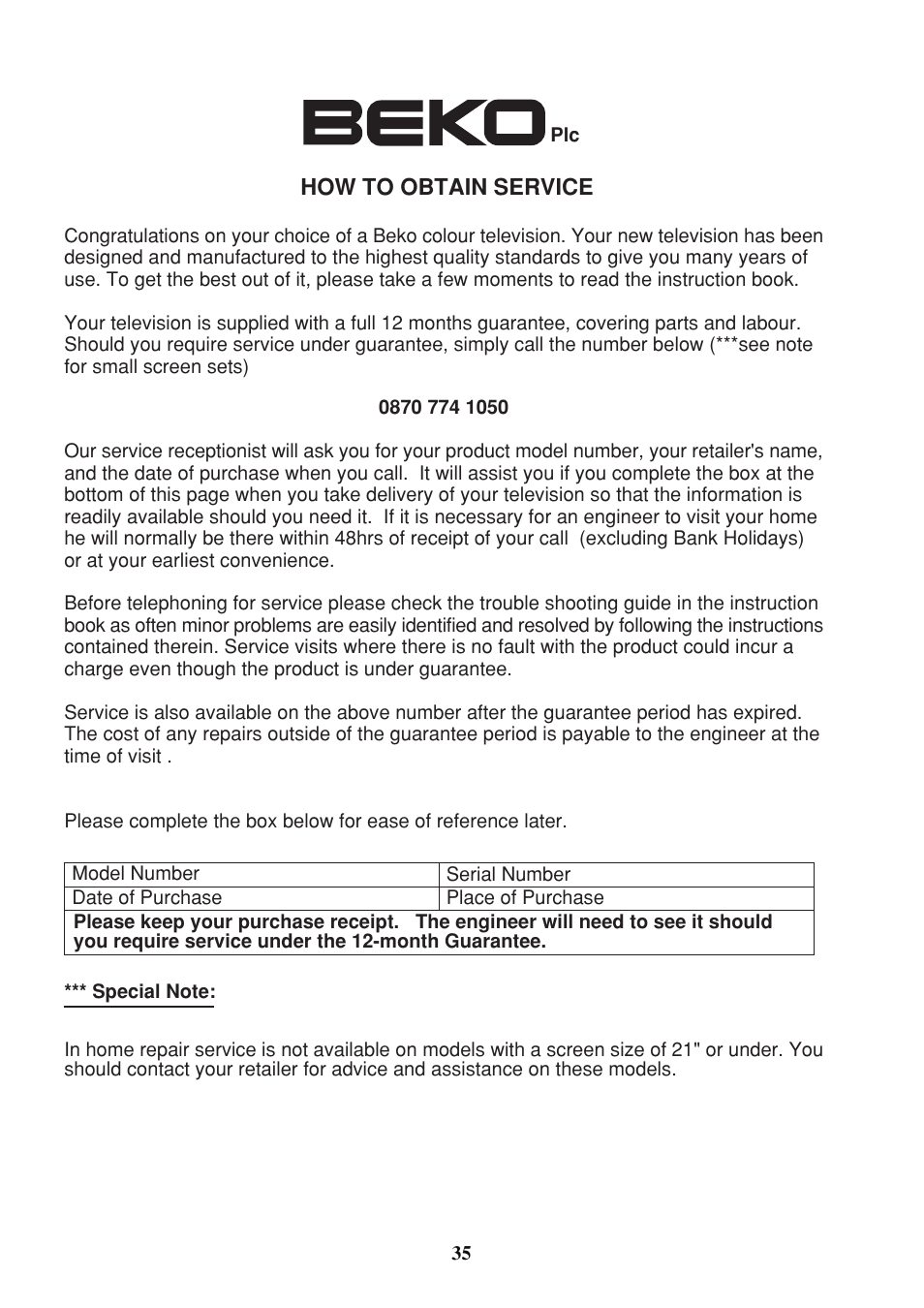 Beko IDTV 28C769IDS User Manual | Page 36 / 37