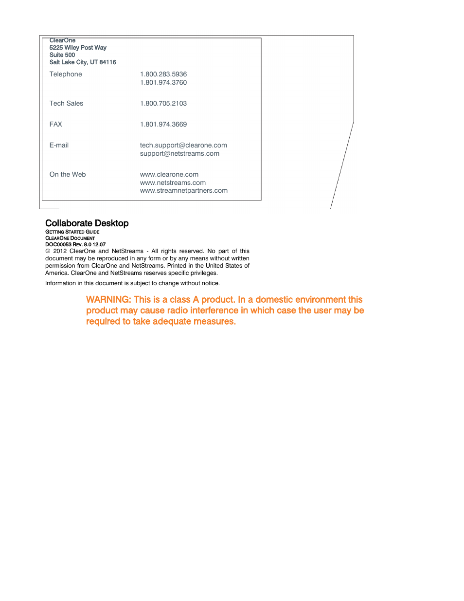 Collaborate desktop | ClearOne Collaborate Desktop Quick-Start User Manual | Page 3 / 28