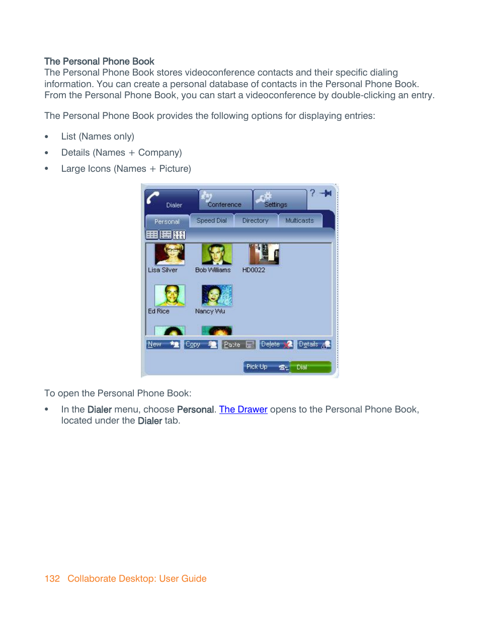 Personal phone book, Personal, Phone book | ClearOne Collaborate Desktop User Guide User Manual | Page 132 / 153
