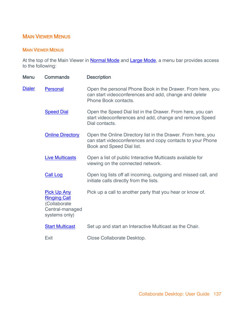 Main viewer menus | ClearOne Collaborate Desktop User Guide User Manual | Page 137 / 153